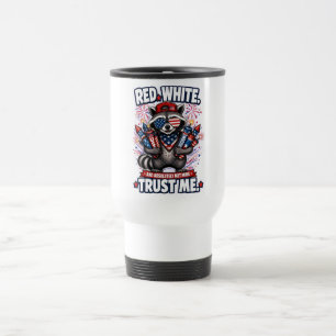 Taza de viaje Mapache de fuegos artificiales 4 de