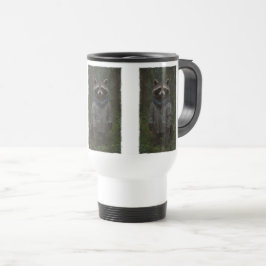 Taza De Viaje Mapache Explorando un Sendero Forestal Fauna para
