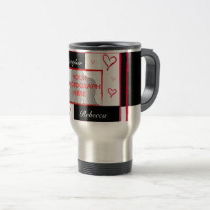 Taza De Viaje Marco fotográfico rojo blanco negro moderno