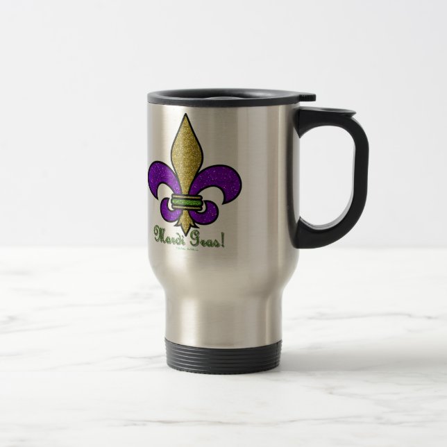 Taza De Viaje Mardi Gras Fleur De Lis (Derecha)