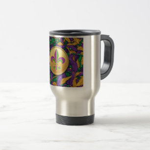 Taza De Viaje Mardi Gras Flor de lis
