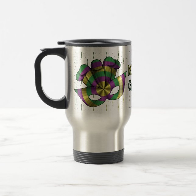 Taza De Viaje Mardi Gras Mask Mug (Izquierda)