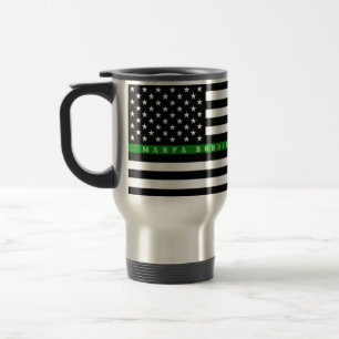 Taza De Viaje Marfa Thin Green Line, Travel mug - 15 oz Travel M