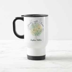 Taza De Viaje Margarita personalizada flor de nacimiento de abri