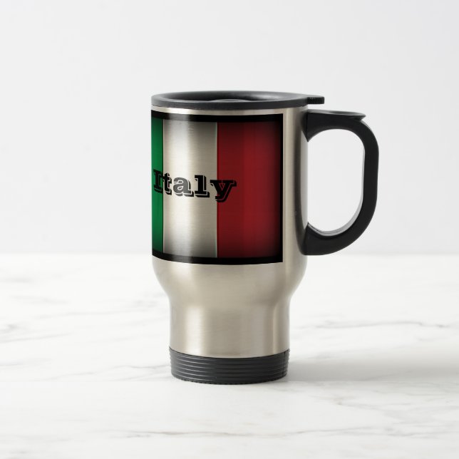 Taza De Viaje Margen oscuro de la bandera de Italia (Derecha)