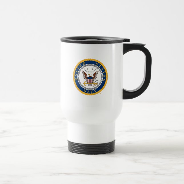 Taza De Viaje Marina de Estados Unidos | Emblema naval (Derecha)