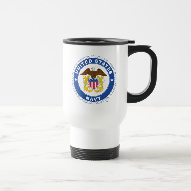 Taza De Viaje Marina de Estados Unidos | Oficial Escudo (Derecha)