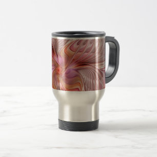Taza De Viaje Mariposa abstracta colorida arte fantástico fracta