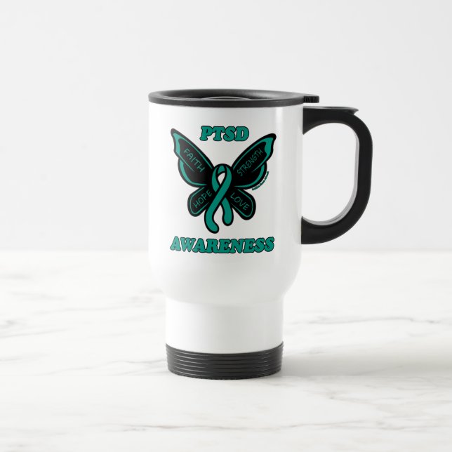 Taza De Viaje Mariposa/Conciencia...PTSD Travel Mug (Derecha)