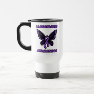 Taza De Viaje Mariposa/Conciencia... Sarcoidosis Mug de viaje