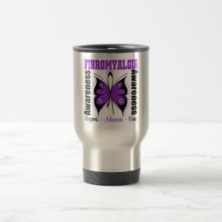 Taza De Viaje Mariposa de la conciencia del Fibromyalgia