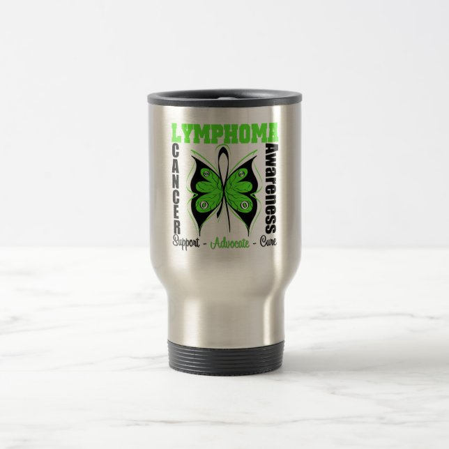 Taza De Viaje Mariposa de la conciencia del linfoma (Centro)