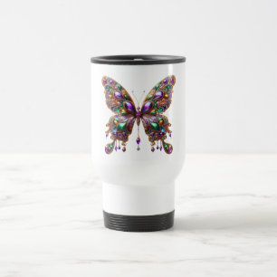 Taza De Viaje Mariposa de Mardi Gras