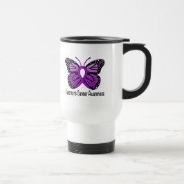 Taza De Viaje Mariposa del cáncer pancreático de la esperanza