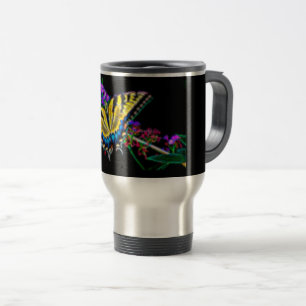 Taza De Viaje Mariposa estilizada de cola crudaMug de viaje