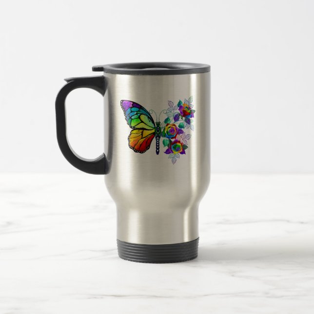 Taza De Viaje Mariposa florida arcoiris (Izquierda)
