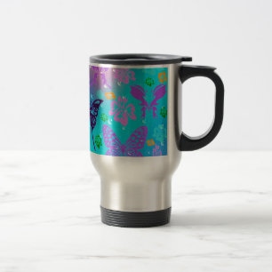 Taza De Viaje Mariposa Hermosa Flor Hawaiana de Boda Aloha