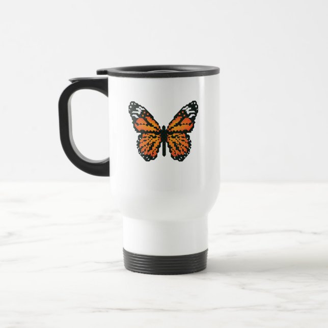 Taza De Viaje Mariposa monarca en polígono (Izquierda)
