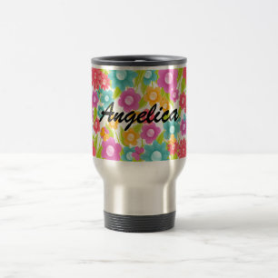 Taza De Viaje Mariposa y flores conocidas adaptables
