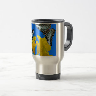 Taza De Viaje Mariposas de barquillos azules malayas en Canna Ki