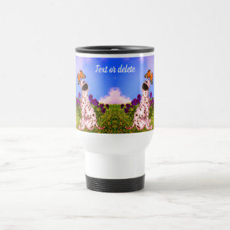 Taza De Viaje Mariposas de Cachorro de Dalmacia Personalizada Ar