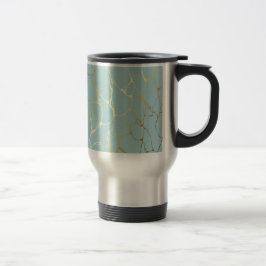 Taza De Viaje mármol, menta, dorado, moderno, moderno, bonito, m