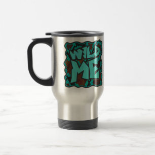 Taza De Viaje Marrón de serpientes salvajes e impresión Verde az