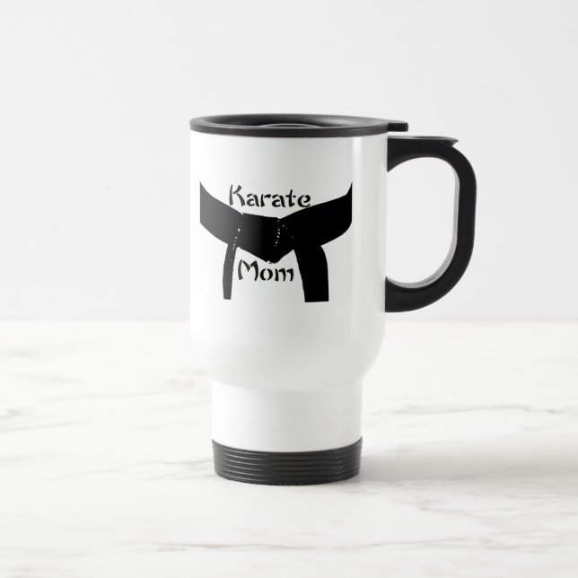 Taza De Viaje Martial Arts Black Belt Karate Mom (Derecha)