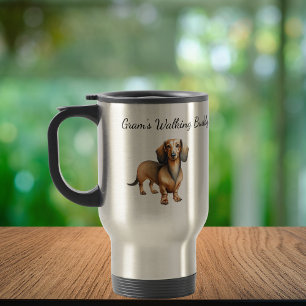 Taza De Viaje Mascota Dachshund ''Amigo de Caminata de Gram'' Pe