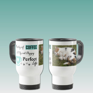 Taza De Viaje Mascota de gato perfecto y foto de menta blanca de