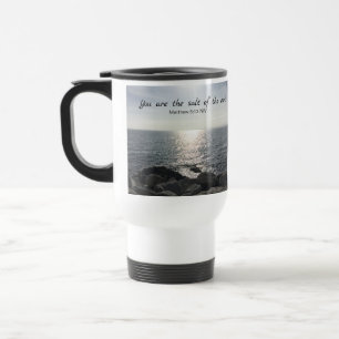 Taza De Viaje Mateo 5:13 Tú eres la Sal del océano terrestre