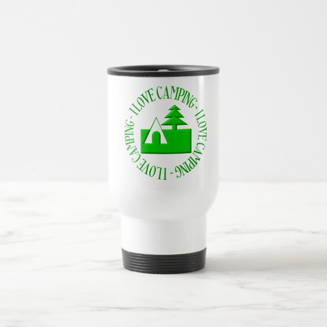 Taza De Viaje Me encanta acampar (Centro)