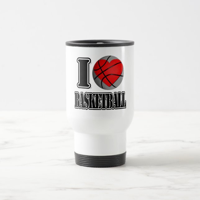 Taza De Viaje Me encanta el baloncesto - Mugs (Centro)