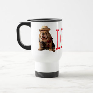 Taza De Viaje Me encanta el Bulldog inglés cachorro de perro ca