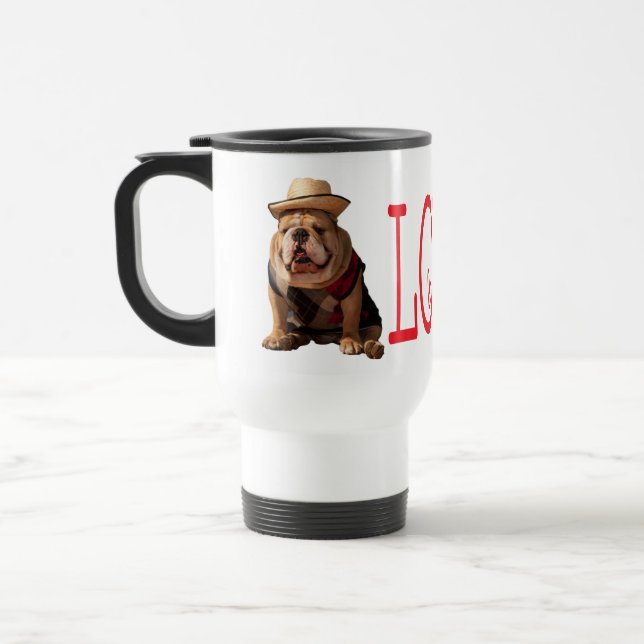 Taza De Viaje Me encanta el Bulldog inglés cachorro de perro cac (Izquierda)
