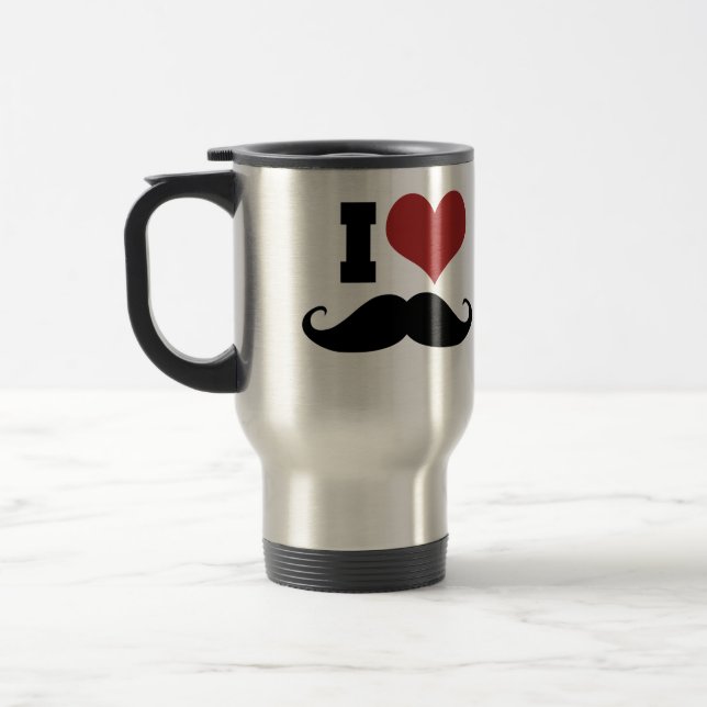 Taza De Viaje Me Encanta El Mustache (Izquierda)