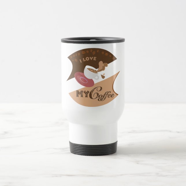 Taza De Viaje Me encanta mi café retro Java (Centro)