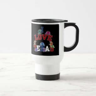 Taza De Viaje Me encantan los armadillos de colores de Texas