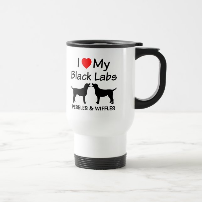 Taza De Viaje Me encantan mis dos Black Labs (Derecha)