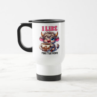 Taza De Viaje Me Gusta Más el Café que la Gente