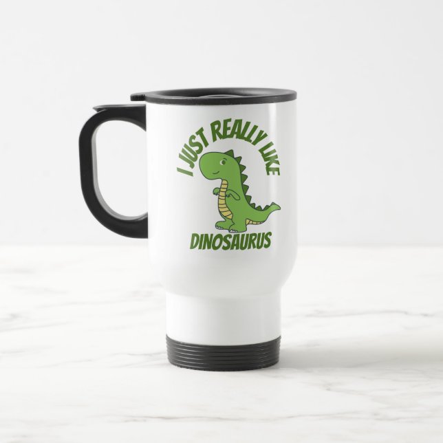 Taza De Viaje Me gusta mucho el dinosaurio (Izquierda)