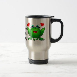 Taza De Viaje Me Haces Tan Saltarín Ranas Felices Verdes Corazon