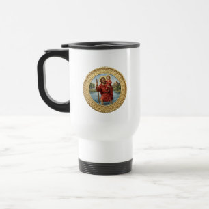 Taza De Viaje Medalla de San Cristóbal Santo Patrón Católico de
