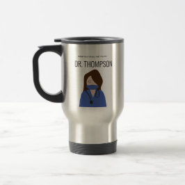 Taza De Viaje Médico ilustracion Ropa azul Gracias