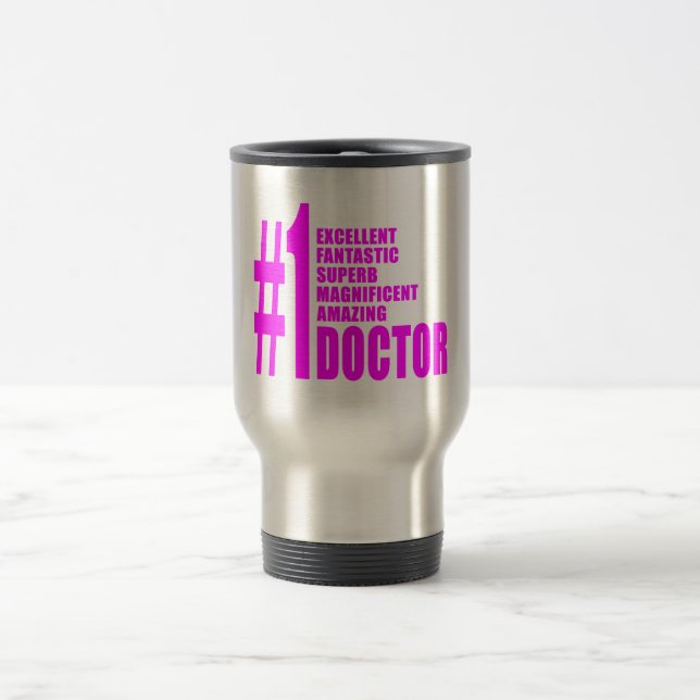 Taza De Viaje Médicos modernos rosados: Médico del número uno (Centro)