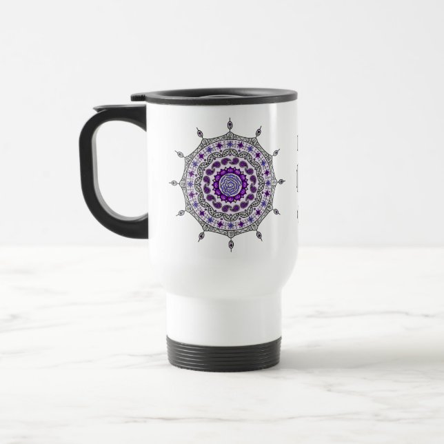 Taza De Viaje Mehndi Fantasy Silver Mug (Izquierda)