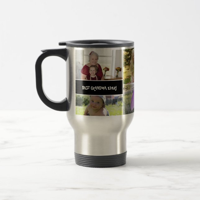 Taza De Viaje Mejor abuela jamás Personalizado Collage de fotos (Izquierda)