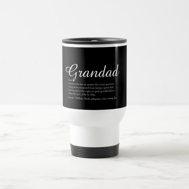Taza De Viaje Mejor abuelo, abuelo, abuelo, guión de definición  (Centro)