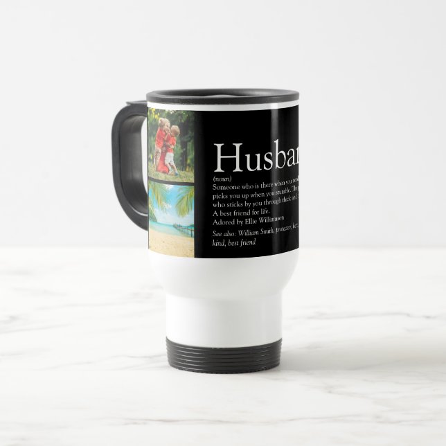 Taza De Viaje Mejor definición de esposo de todos los tiempos Fo (Anverso izquierdo)