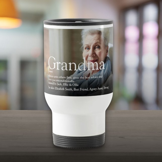 Taza De Viaje Mejor foto de definición de la abuela. (Best Ever Grandma, Grandmother Definition Photo Travel Mug)